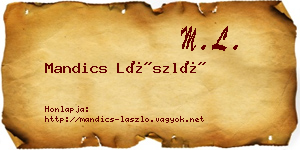 Mandics László névjegykártya