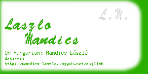 laszlo mandics business card