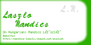 laszlo mandics business card